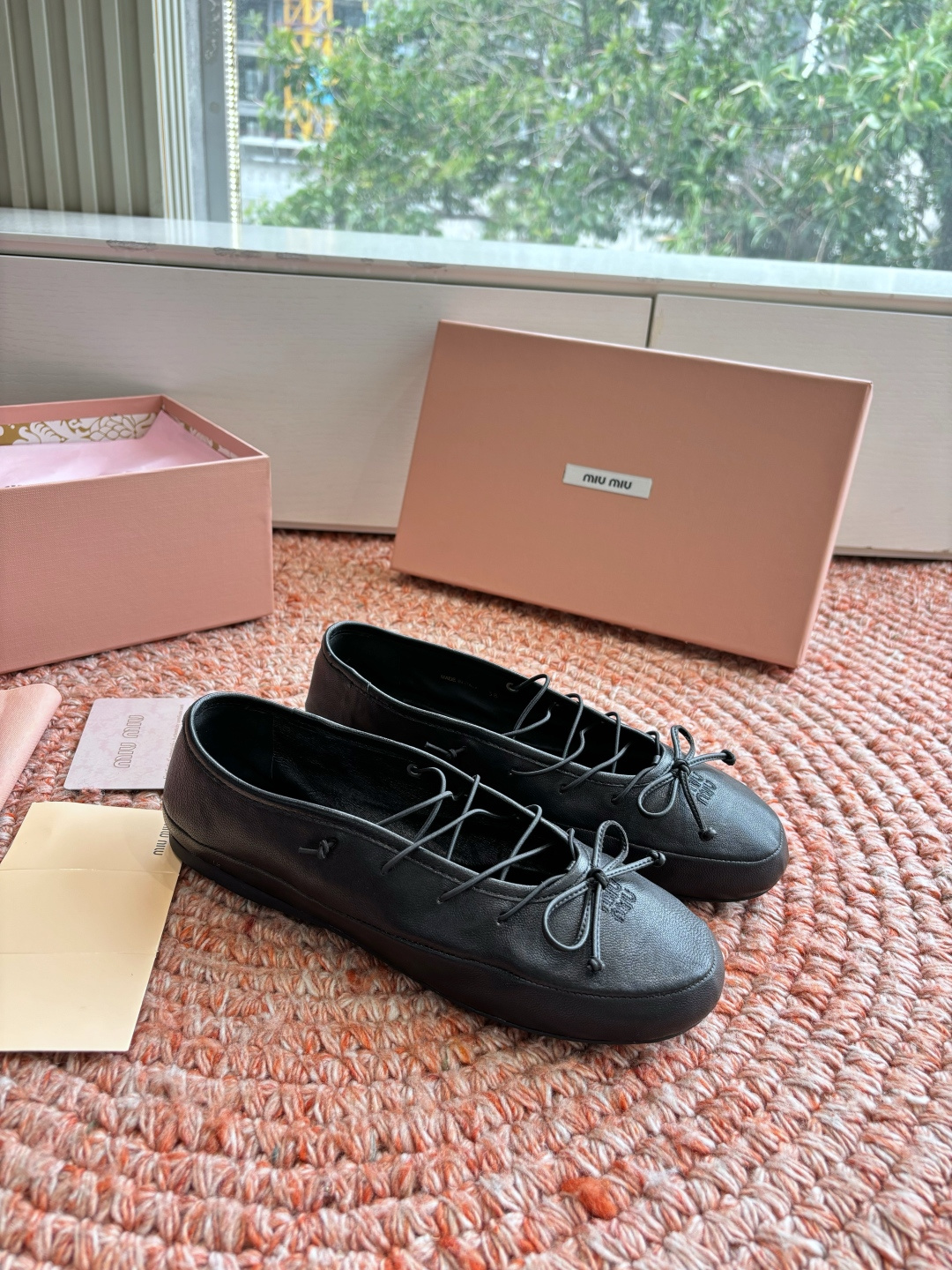 🌾G0286代购级Miu Miu 缪缪玛丽珍单鞋女士蝴蝶结装饰缎面芭蕾舞独家高版 Miu Miu新款平底