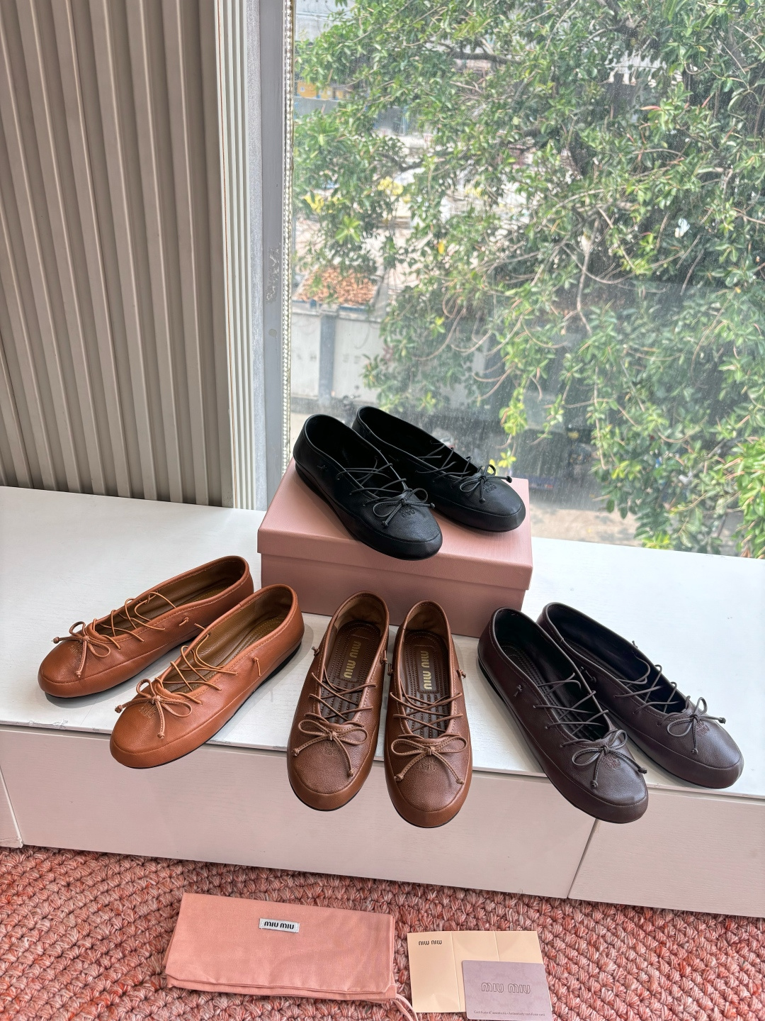 🌾G0286代购级Miu Miu 缪缪玛丽珍单鞋女士蝴蝶结装饰缎面芭蕾舞独家高版 Miu Miu新款平底