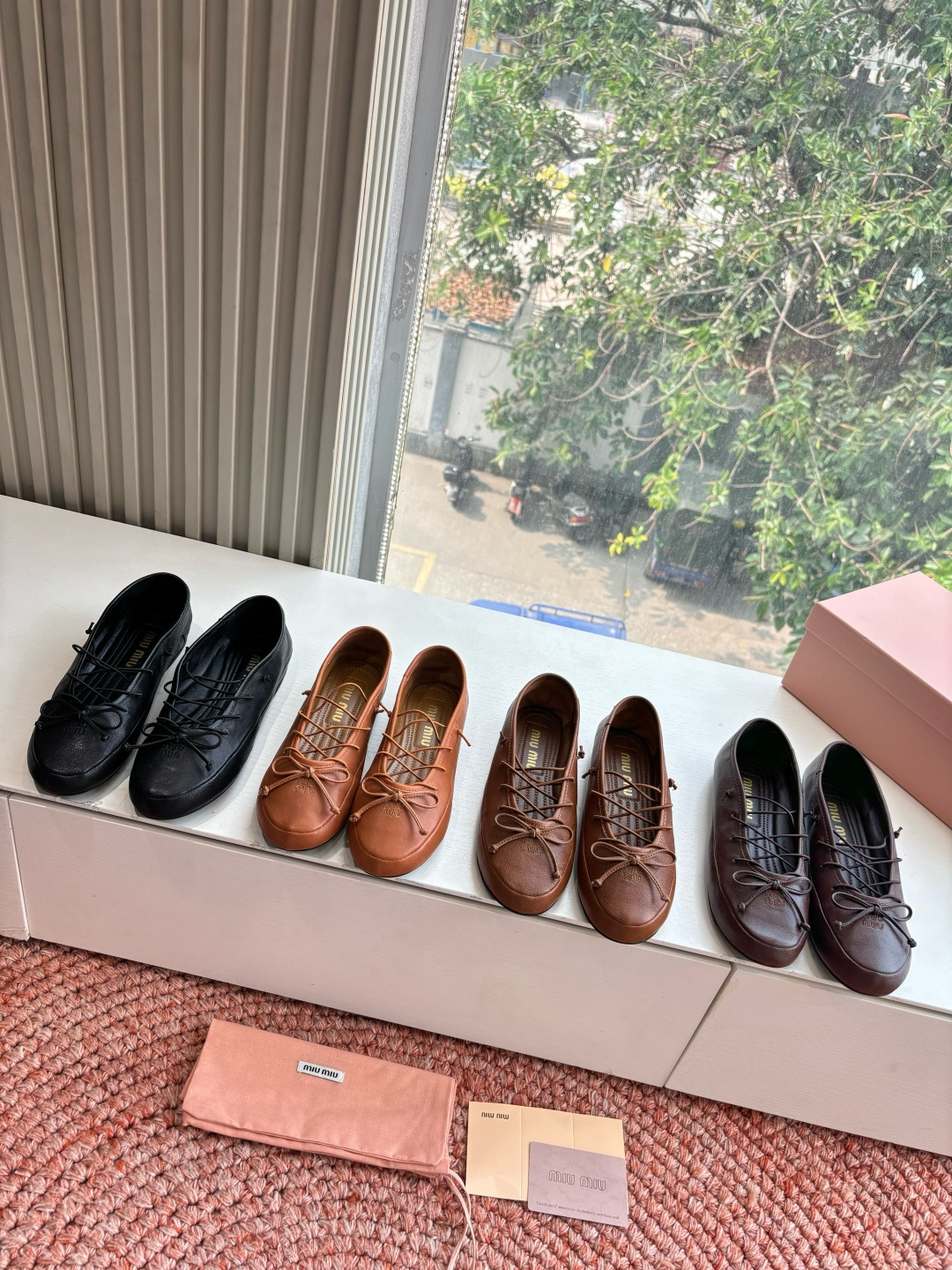 🌾G0286代购级Miu Miu 缪缪玛丽珍单鞋女士蝴蝶结装饰缎面芭蕾舞独家高版 Miu Miu新款平底
