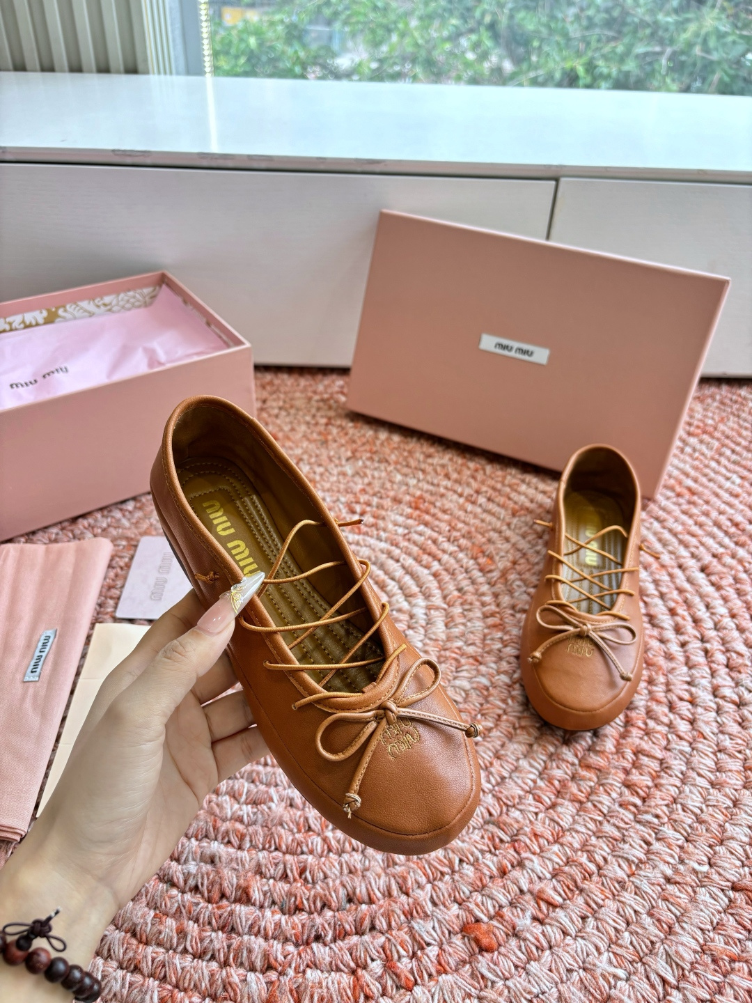 🌾G0286代购级Miu Miu 缪缪玛丽珍单鞋女士蝴蝶结装饰缎面芭蕾舞独家高版 Miu Miu新款平底