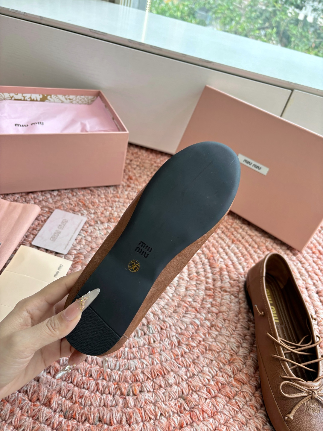 🌾G0286代购级Miu Miu 缪缪玛丽珍单鞋女士蝴蝶结装饰缎面芭蕾舞独家高版 Miu Miu新款平底