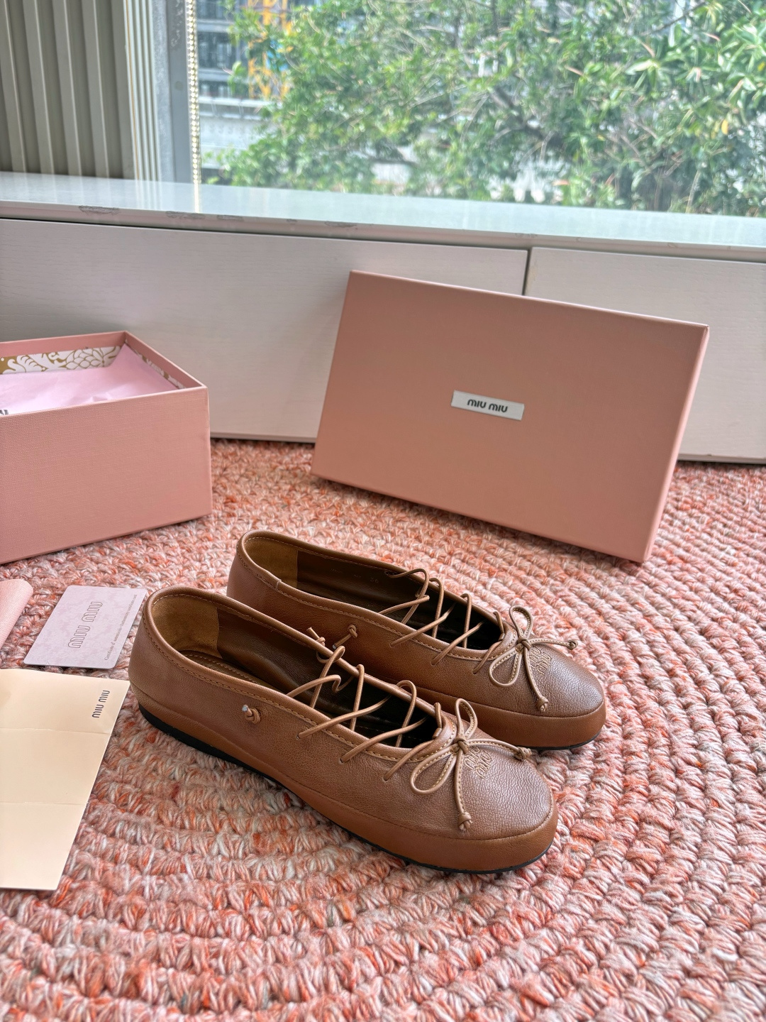 🌾G0286代购级Miu Miu 缪缪玛丽珍单鞋女士蝴蝶结装饰缎面芭蕾舞独家高版 Miu Miu新款平底