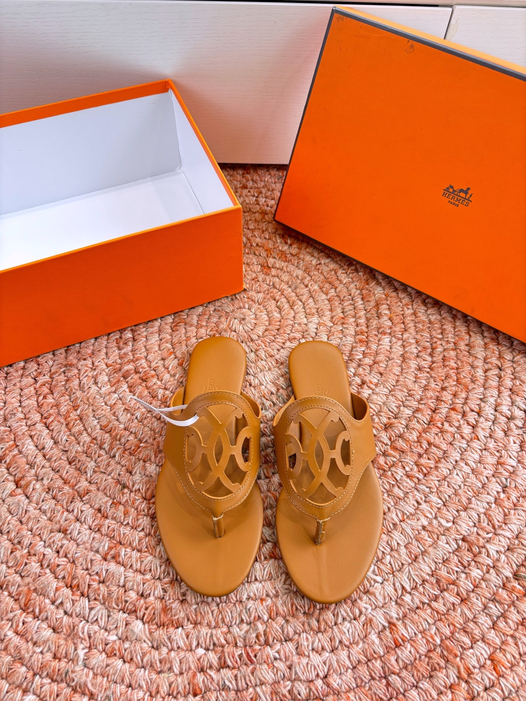 🌾G203高端品质H家 2026春夏新款 HERMES爱马仕H猪鼻子拖鞋一字平底真皮外穿凉鞋女扣平底金属