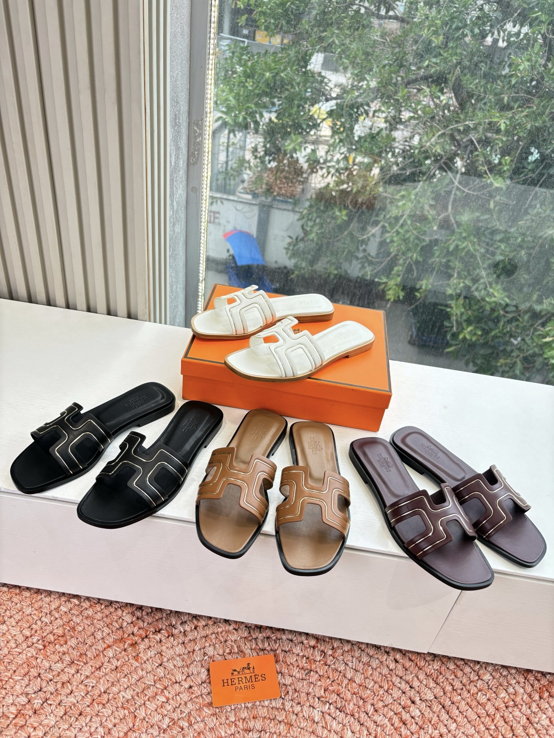 🌾G021高端品质H家 2026春夏新款 HERMES爱马仕H 纯钢kelly锁扣拖鞋一字平底真皮外穿凉