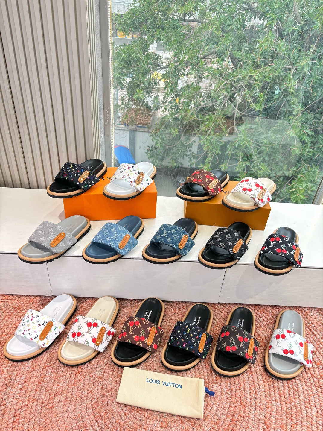 🌾G021顶级品质Louis vuitt路易威蹬lv面包拖拖限定款居家酒店拖鞋 皮草拖鞋頂级品质🔝水貂打