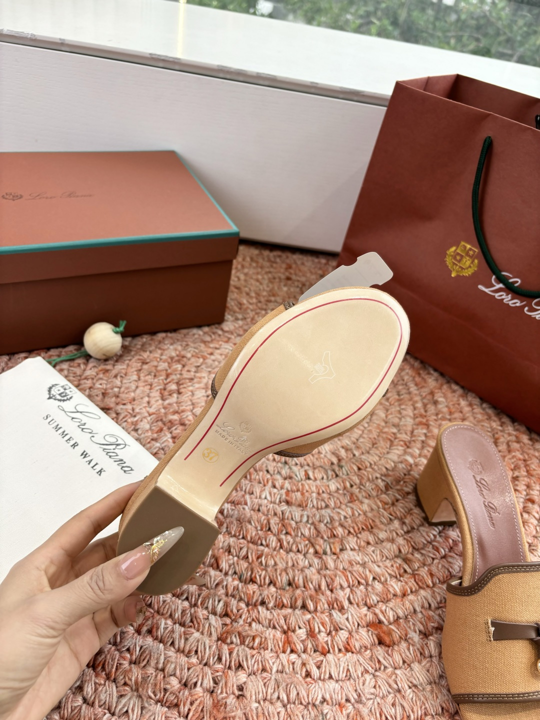 🌾G131😁Loro piana代购级拖鞋lp这款亚麻帆布拖鞋搭配饰有Loro Piana My Cha