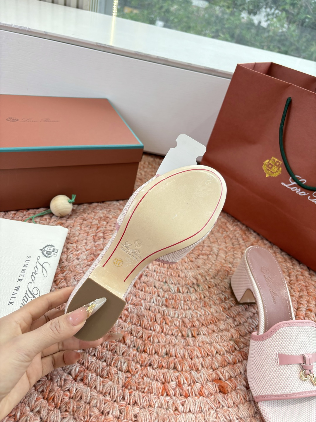 🌾G131😁Loro piana代购级拖鞋lp这款亚麻帆布拖鞋搭配饰有Loro Piana My Cha