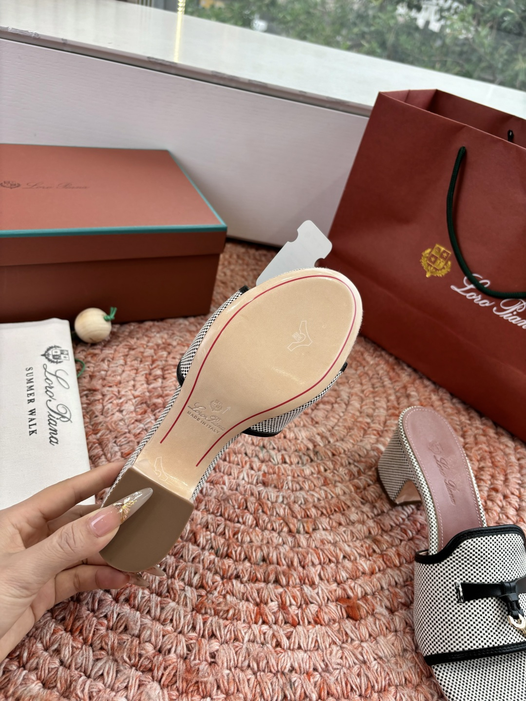 🌾G131😁Loro piana代购级拖鞋lp这款亚麻帆布拖鞋搭配饰有Loro Piana My Cha