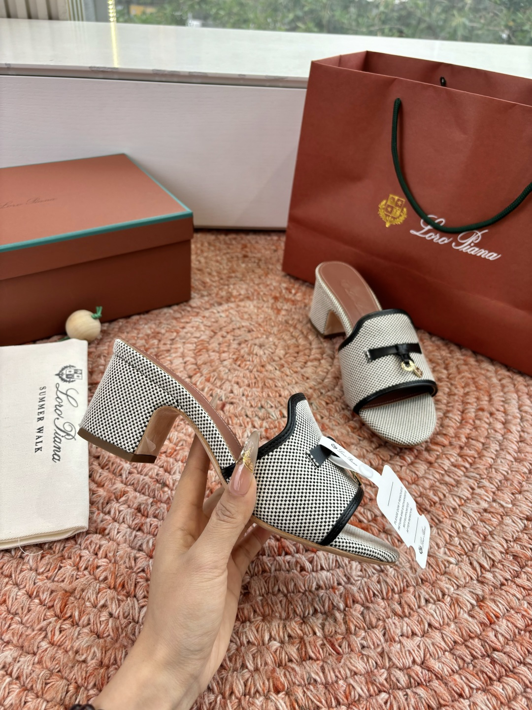 🌾G131😁Loro piana代购级拖鞋lp这款亚麻帆布拖鞋搭配饰有Loro Piana My Cha