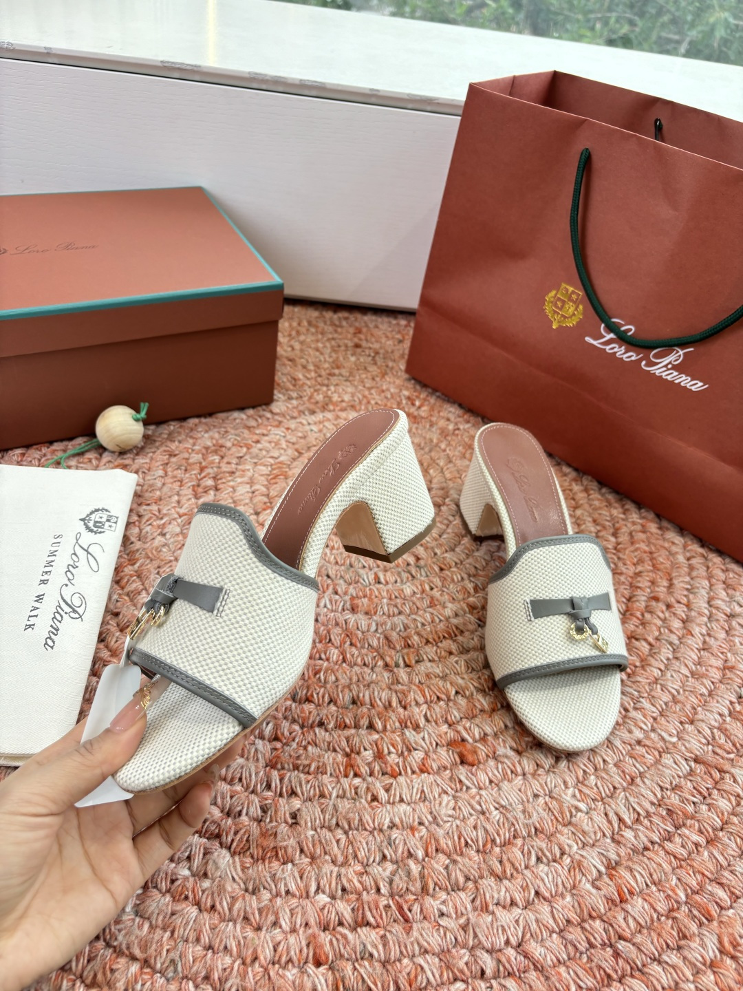 🌾G131😁Loro piana代购级拖鞋lp这款亚麻帆布拖鞋搭配饰有Loro Piana My Cha