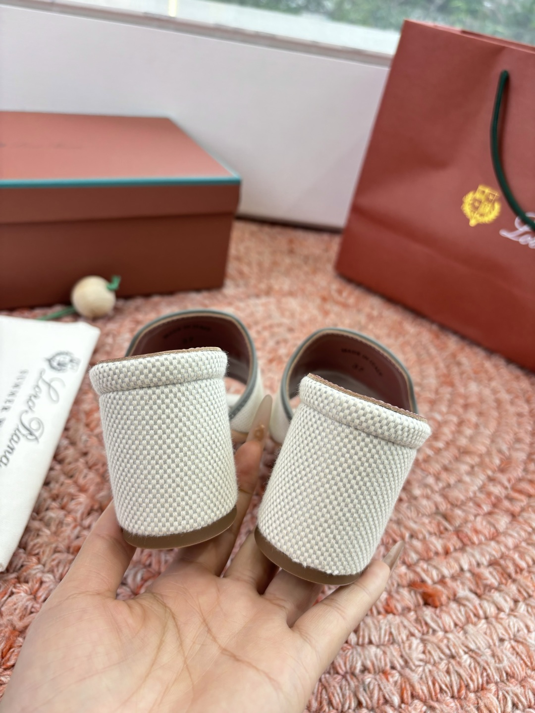 🌾G131😁Loro piana代购级拖鞋lp这款亚麻帆布拖鞋搭配饰有Loro Piana My Cha