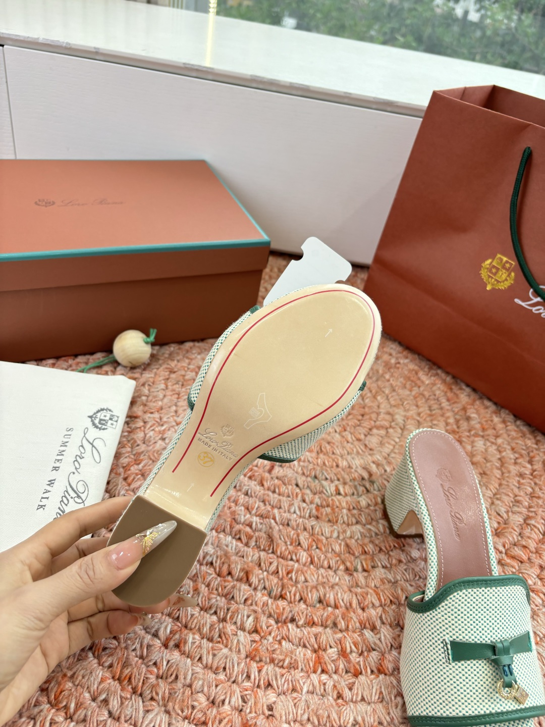 🌾G131😁Loro piana代购级拖鞋lp这款亚麻帆布拖鞋搭配饰有Loro Piana My Cha