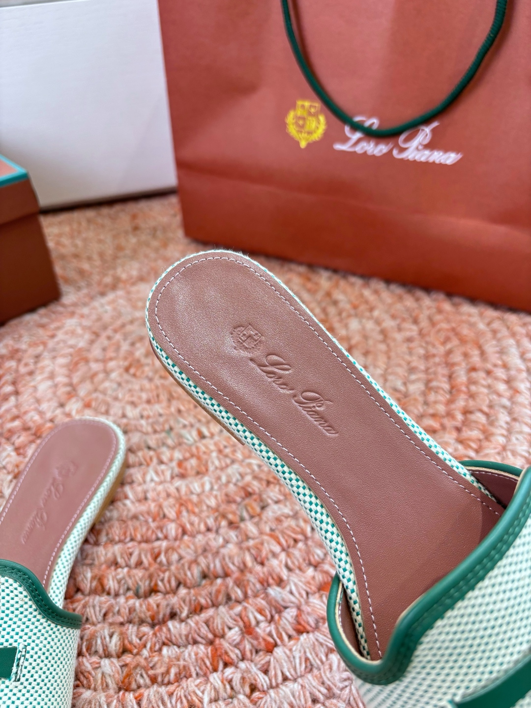 🌾G131😁Loro piana代购级拖鞋lp这款亚麻帆布拖鞋搭配饰有Loro Piana My Cha