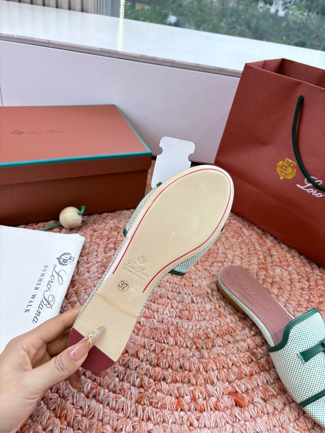 🌾G131😁Loro piana代购级拖鞋lp这款亚麻帆布拖鞋搭配饰有Loro Piana My Cha