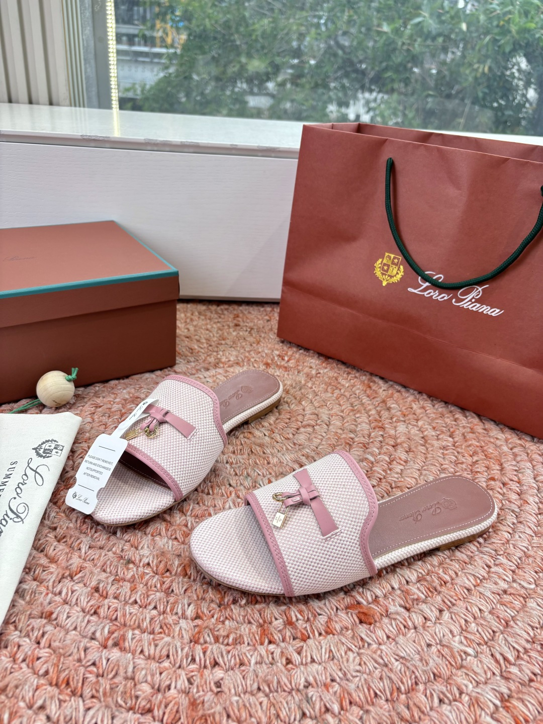 🌾G131😁Loro piana代购级拖鞋lp这款亚麻帆布拖鞋搭配饰有Loro Piana My Cha