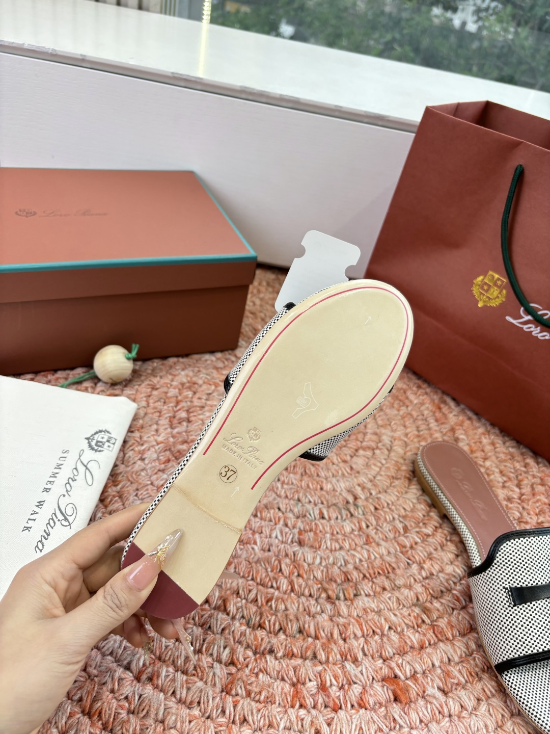 🌾G131😁Loro piana代购级拖鞋lp这款亚麻帆布拖鞋搭配饰有Loro Piana My Cha