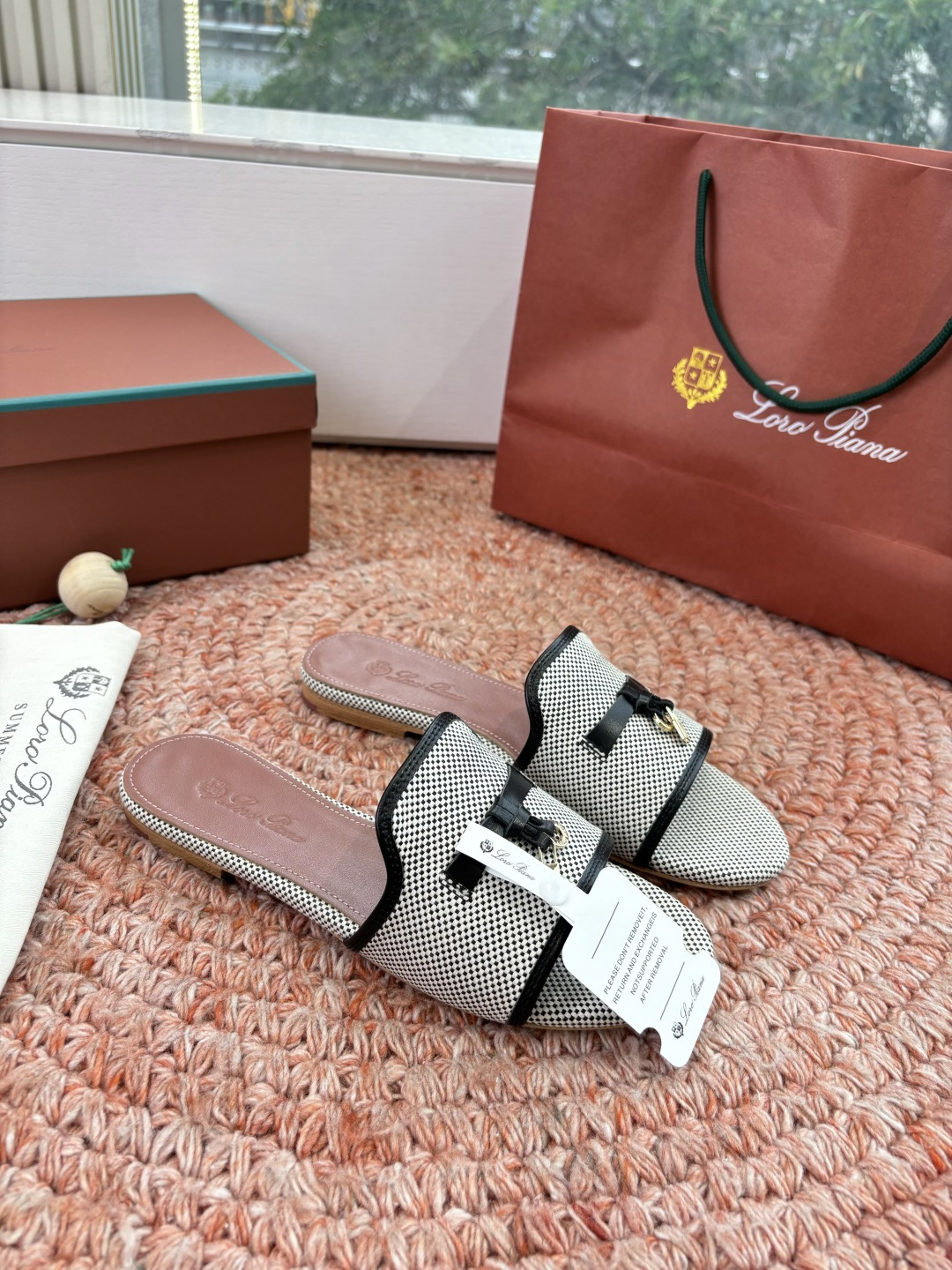 🌾G131😁Loro piana代购级拖鞋lp这款亚麻帆布拖鞋搭配饰有Loro Piana My Cha