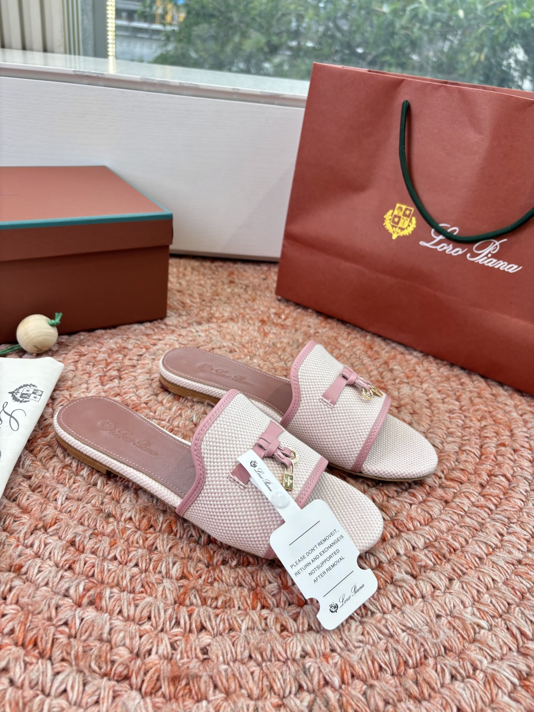 🌾G131😁Loro piana代购级拖鞋lp这款亚麻帆布拖鞋搭配饰有Loro Piana My Cha