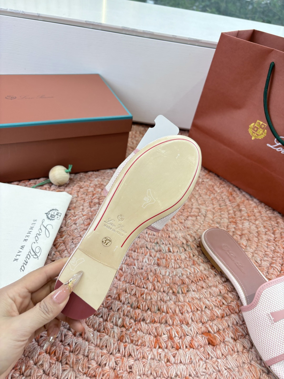 🌾G131😁Loro piana代购级拖鞋lp这款亚麻帆布拖鞋搭配饰有Loro Piana My Cha