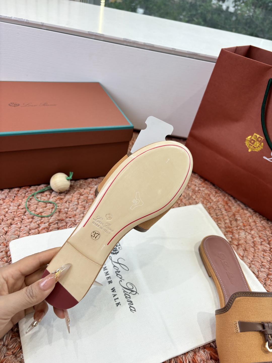 🌾G131😁Loro piana代购级拖鞋lp这款亚麻帆布拖鞋搭配饰有Loro Piana My Cha