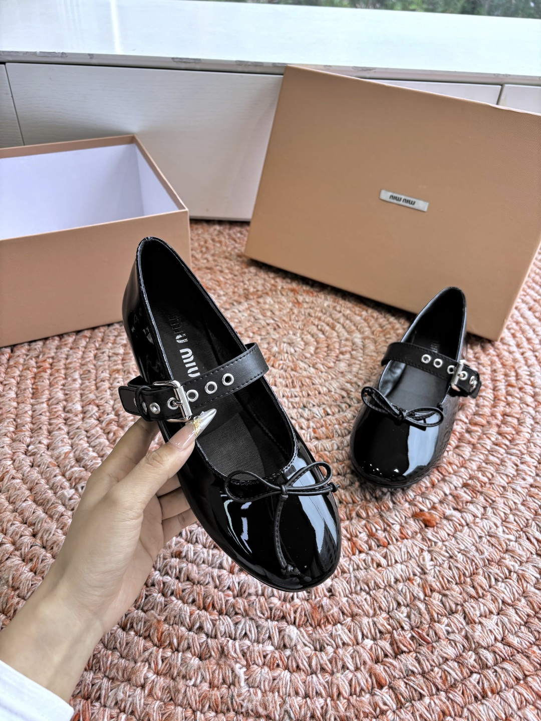 🌾G027代购级Miu Miu 缪缪玛丽珍单鞋女士蝴蝶结装饰缎面芭蕾舞独家高版 Miu Miu新款平底芭