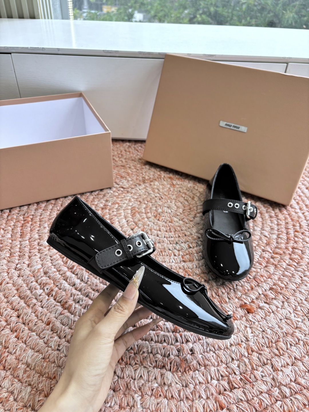 🌾G027代购级Miu Miu 缪缪玛丽珍单鞋女士蝴蝶结装饰缎面芭蕾舞独家高版 Miu Miu新款平底芭