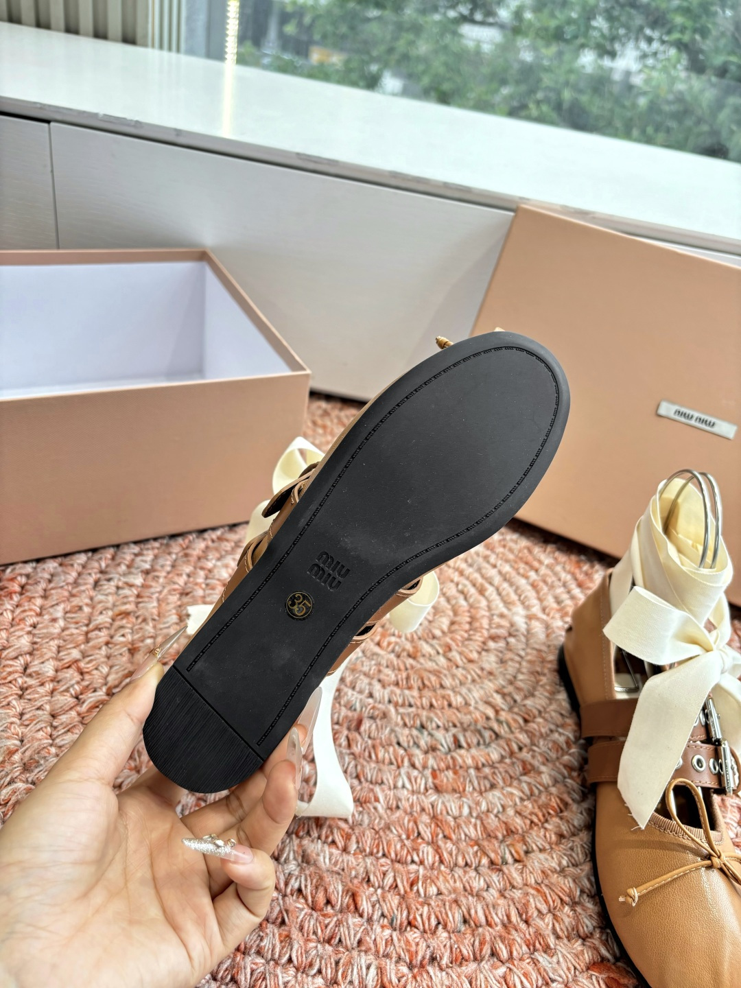 🌾G027代购级Miu Miu 缪缪玛丽珍单鞋女士蝴蝶结装饰缎面芭蕾舞独家高版 Miu Miu新款平底芭