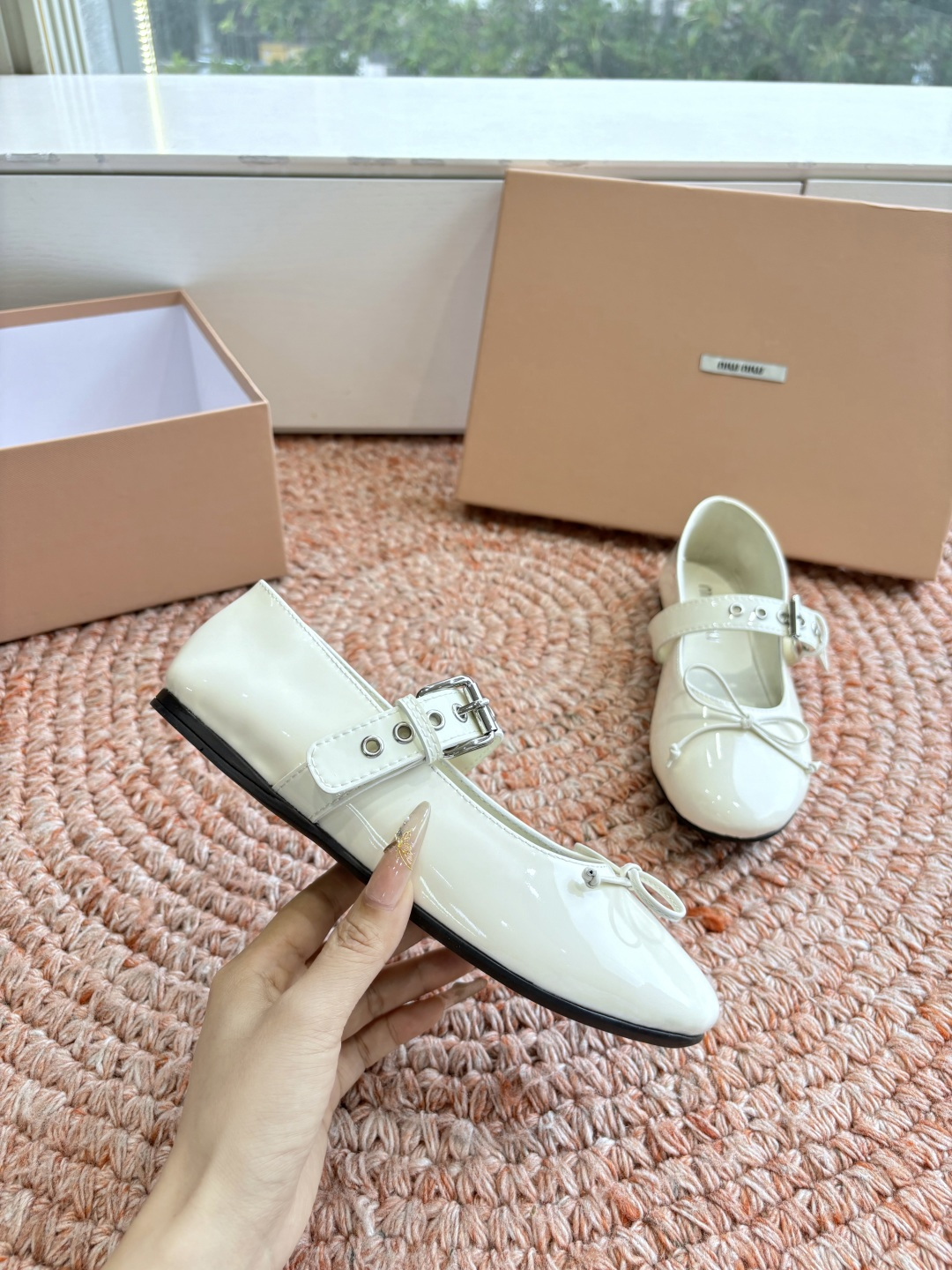 🌾G027代购级Miu Miu 缪缪玛丽珍单鞋女士蝴蝶结装饰缎面芭蕾舞独家高版 Miu Miu新款平底芭