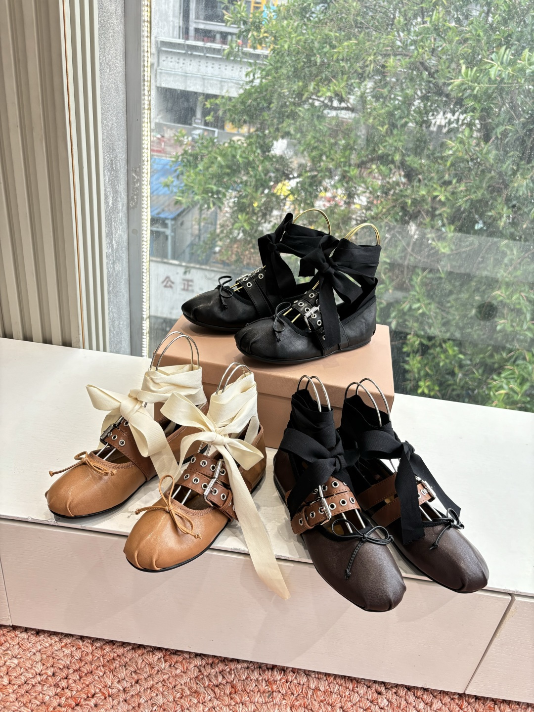 🌾G027代购级Miu Miu 缪缪玛丽珍单鞋女士蝴蝶结装饰缎面芭蕾舞独家高版 Miu Miu新款平底芭