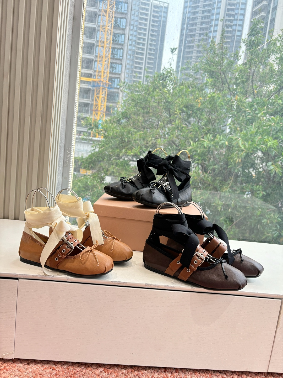 🌾G027代购级Miu Miu 缪缪玛丽珍单鞋女士蝴蝶结装饰缎面芭蕾舞独家高版 Miu Miu新款平底芭