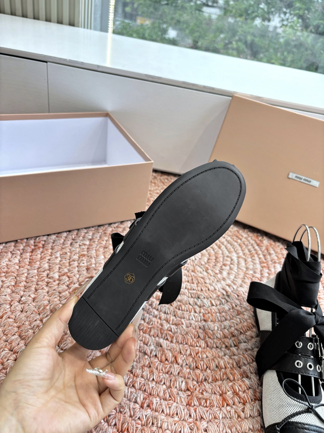 🌾G027代购级Miu Miu 缪缪玛丽珍单鞋女士蝴蝶结装饰缎面芭蕾舞独家高版 Miu Miu新款平底芭