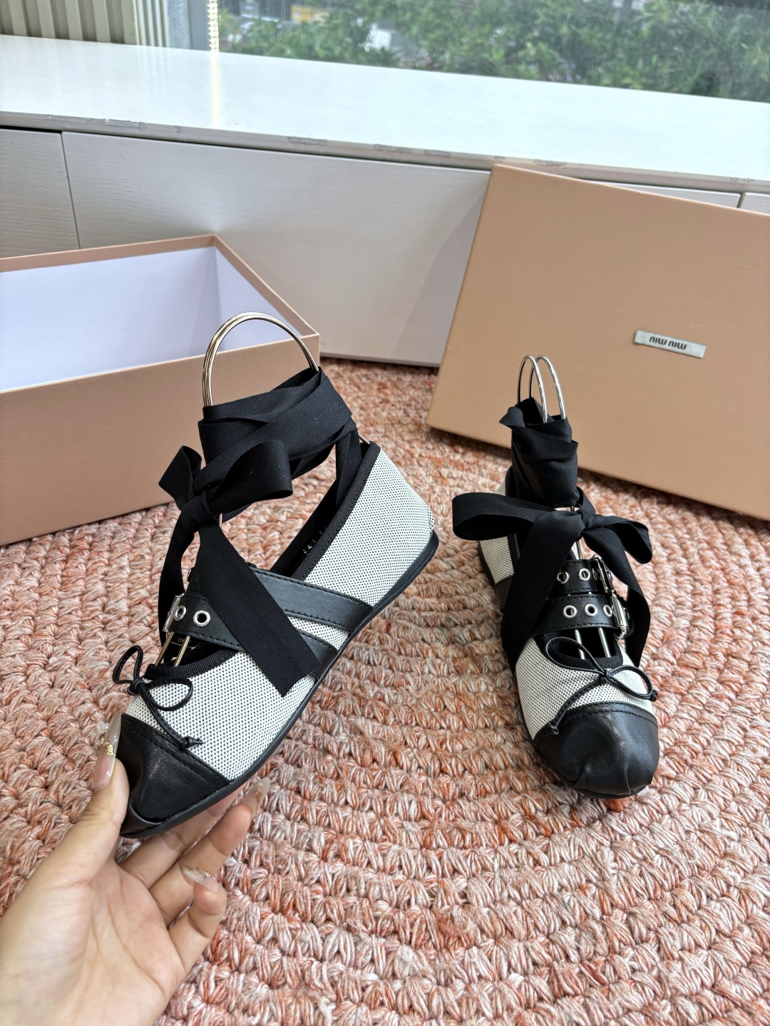 🌾G027代购级Miu Miu 缪缪玛丽珍单鞋女士蝴蝶结装饰缎面芭蕾舞独家高版 Miu Miu新款平底芭