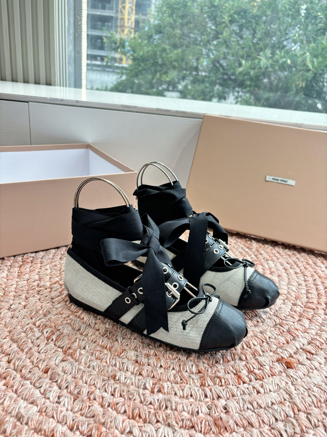 🌾G027代购级Miu Miu 缪缪玛丽珍单鞋女士蝴蝶结装饰缎面芭蕾舞独家高版 Miu Miu新款平底芭