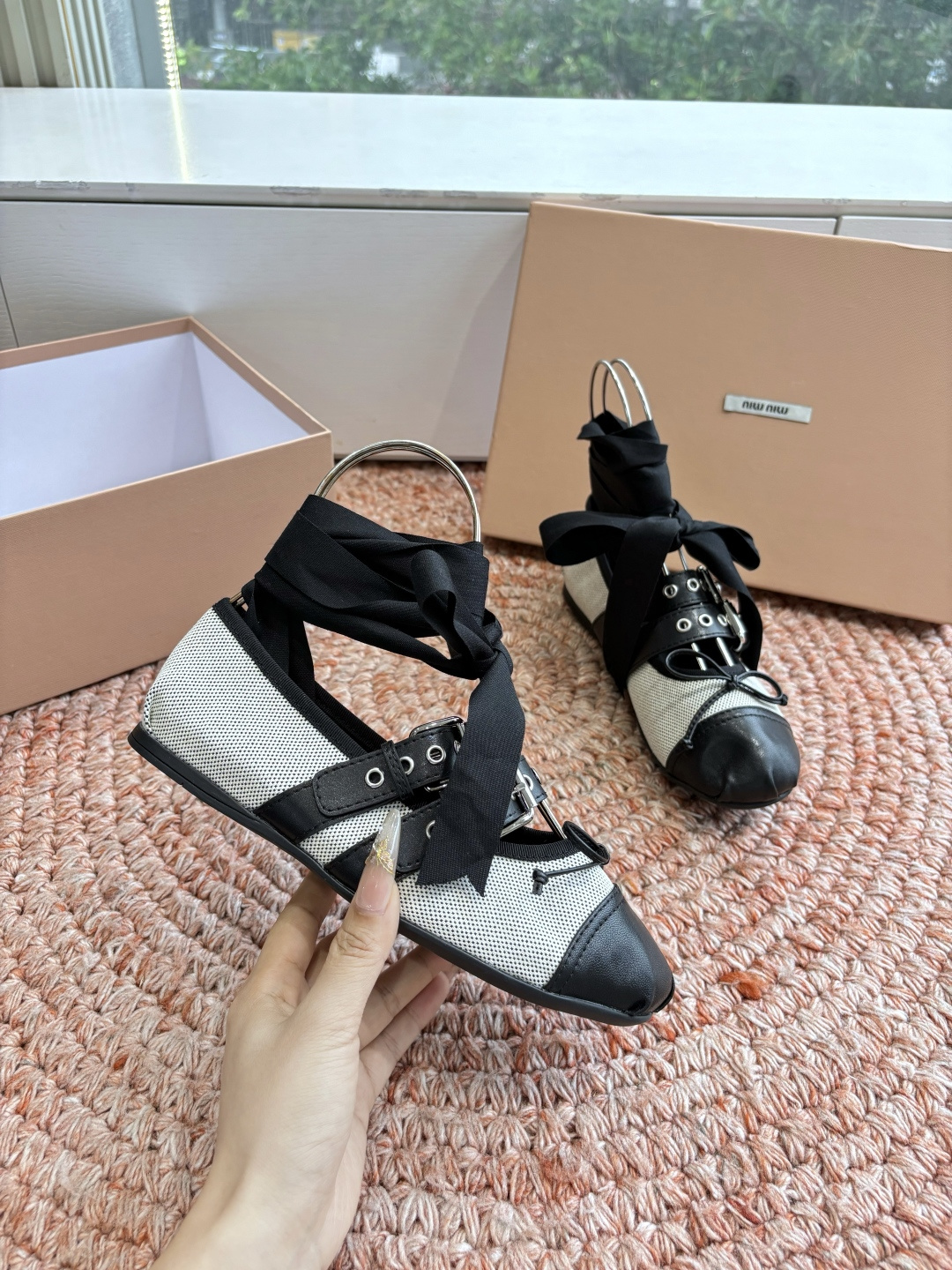 🌾G027代购级Miu Miu 缪缪玛丽珍单鞋女士蝴蝶结装饰缎面芭蕾舞独家高版 Miu Miu新款平底芭