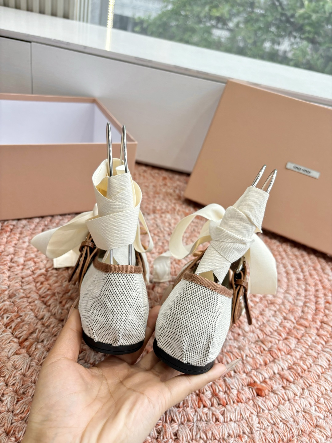 🌾G027代购级Miu Miu 缪缪玛丽珍单鞋女士蝴蝶结装饰缎面芭蕾舞独家高版 Miu Miu新款平底芭