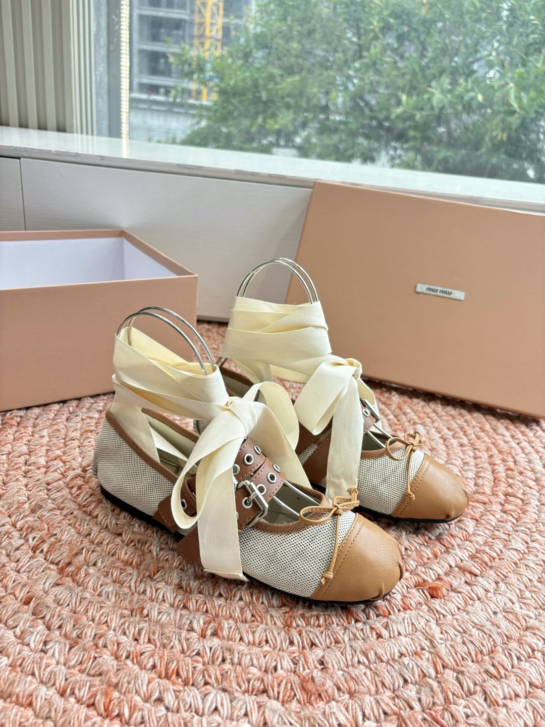 🌾G027代购级Miu Miu 缪缪玛丽珍单鞋女士蝴蝶结装饰缎面芭蕾舞独家高版 Miu Miu新款平底芭
