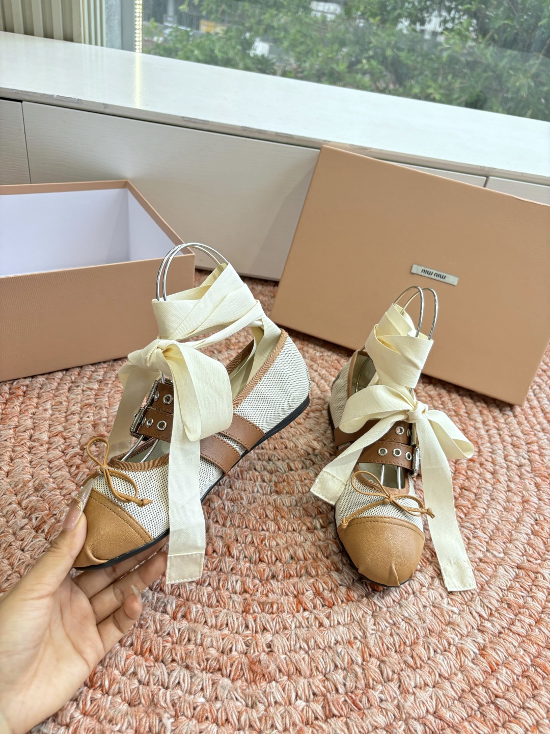 🌾G027代购级Miu Miu 缪缪玛丽珍单鞋女士蝴蝶结装饰缎面芭蕾舞独家高版 Miu Miu新款平底芭