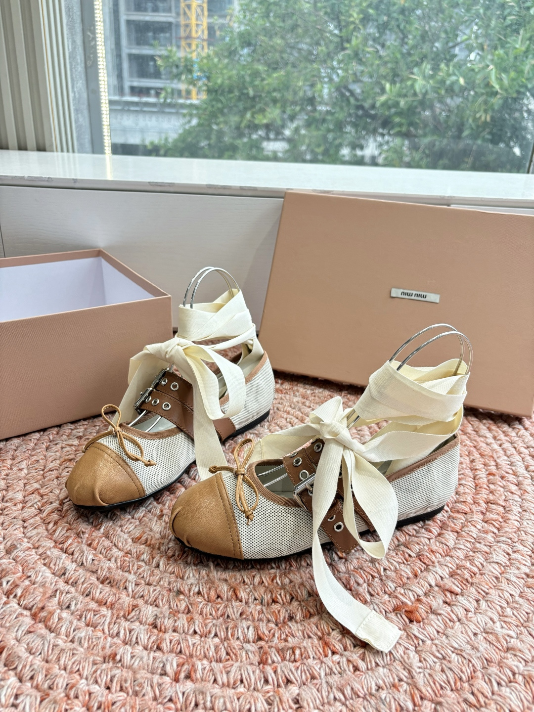 🌾G027代购级Miu Miu 缪缪玛丽珍单鞋女士蝴蝶结装饰缎面芭蕾舞独家高版 Miu Miu新款平底芭