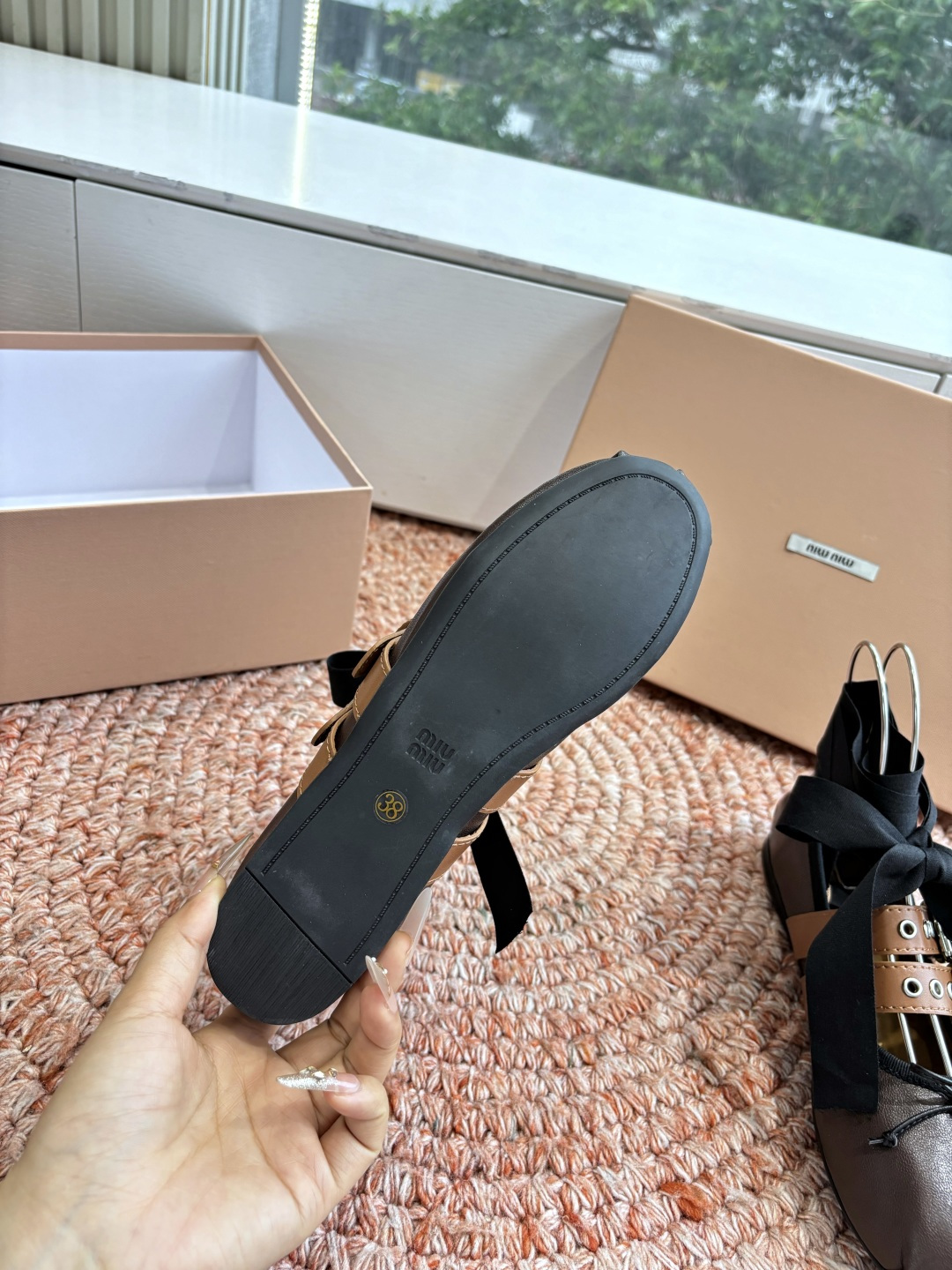 🌾G027代购级Miu Miu 缪缪玛丽珍单鞋女士蝴蝶结装饰缎面芭蕾舞独家高版 Miu Miu新款平底芭