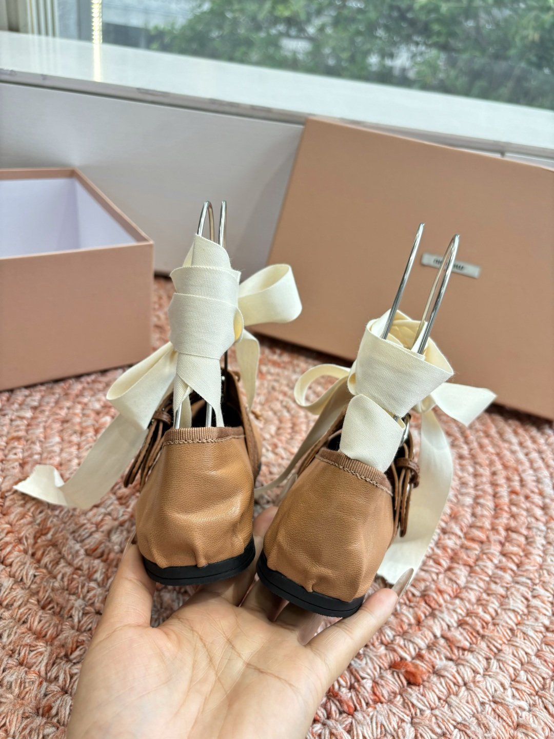 🌾G027代购级Miu Miu 缪缪玛丽珍单鞋女士蝴蝶结装饰缎面芭蕾舞独家高版 Miu Miu新款平底芭