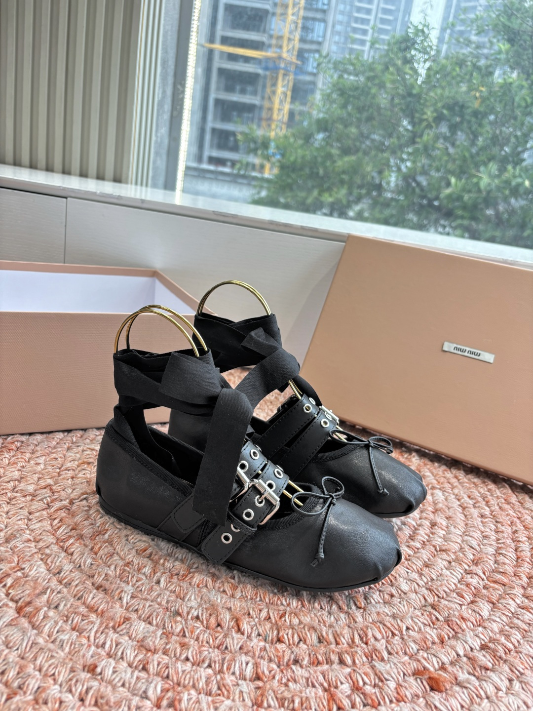 🌾G027代购级Miu Miu 缪缪玛丽珍单鞋女士蝴蝶结装饰缎面芭蕾舞独家高版 Miu Miu新款平底芭