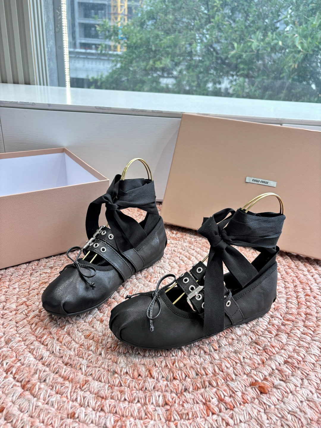 🌾G027代购级Miu Miu 缪缪玛丽珍单鞋女士蝴蝶结装饰缎面芭蕾舞独家高版 Miu Miu新款平底芭