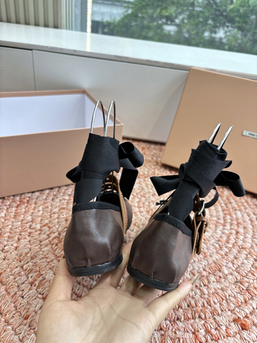 🌾G027代购级Miu Miu 缪缪玛丽珍单鞋女士蝴蝶结装饰缎面芭蕾舞独家高版 Miu Miu新款平底芭