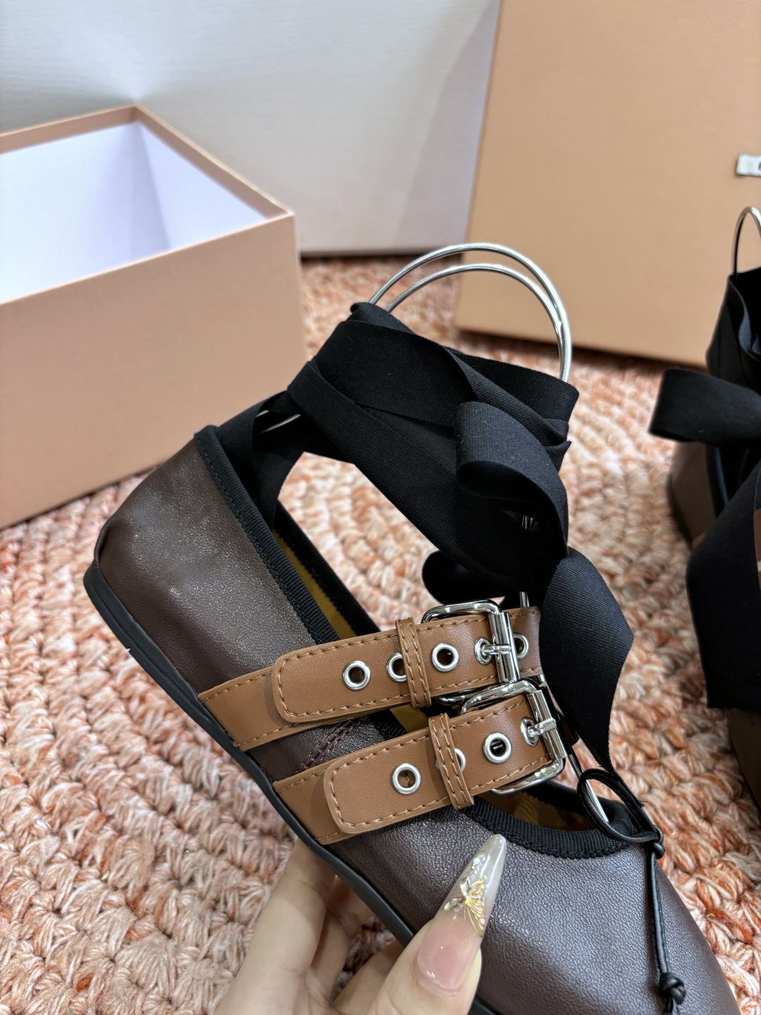 🌾G027代购级Miu Miu 缪缪玛丽珍单鞋女士蝴蝶结装饰缎面芭蕾舞独家高版 Miu Miu新款平底芭