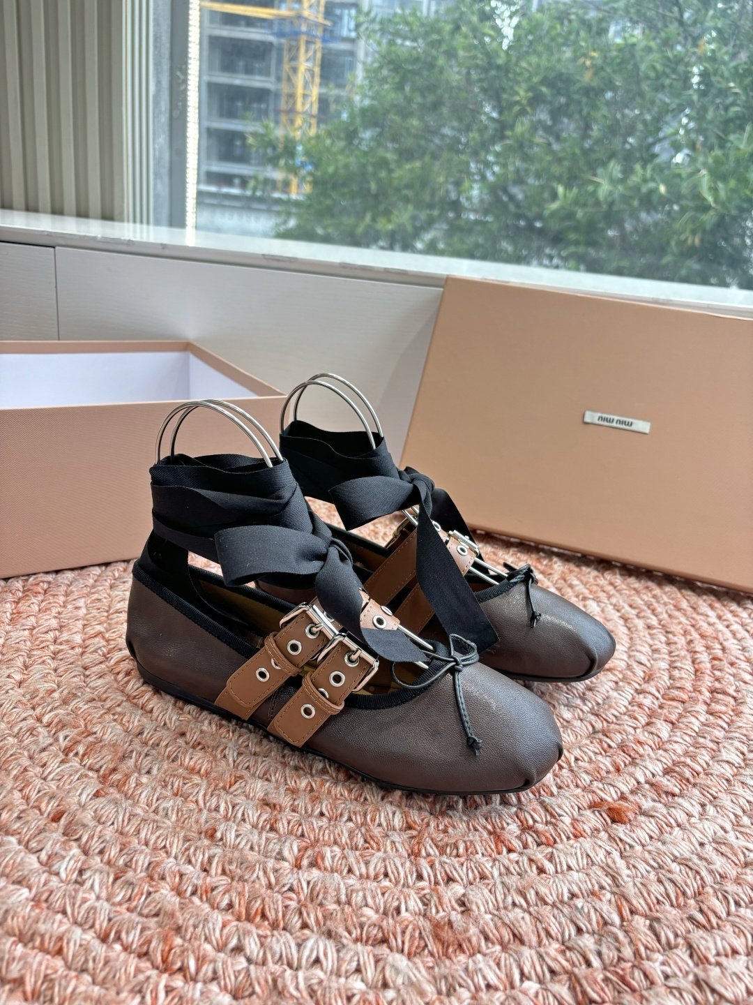 🌾G027代购级Miu Miu 缪缪玛丽珍单鞋女士蝴蝶结装饰缎面芭蕾舞独家高版 Miu Miu新款平底芭