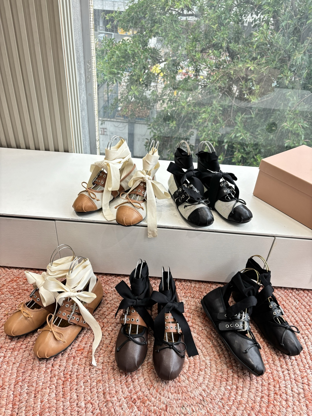 🌾G027代购级Miu Miu 缪缪玛丽珍单鞋女士蝴蝶结装饰缎面芭蕾舞独家高版 Miu Miu新款平底芭