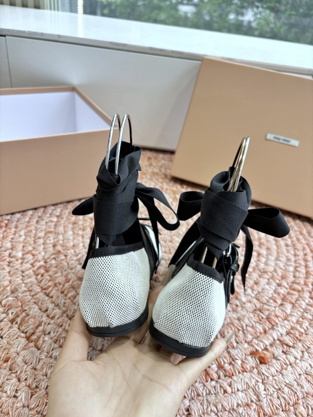 🌾G027代购级Miu Miu 缪缪玛丽珍单鞋女士蝴蝶结装饰缎面芭蕾舞独家高版 Miu Miu新款平底芭