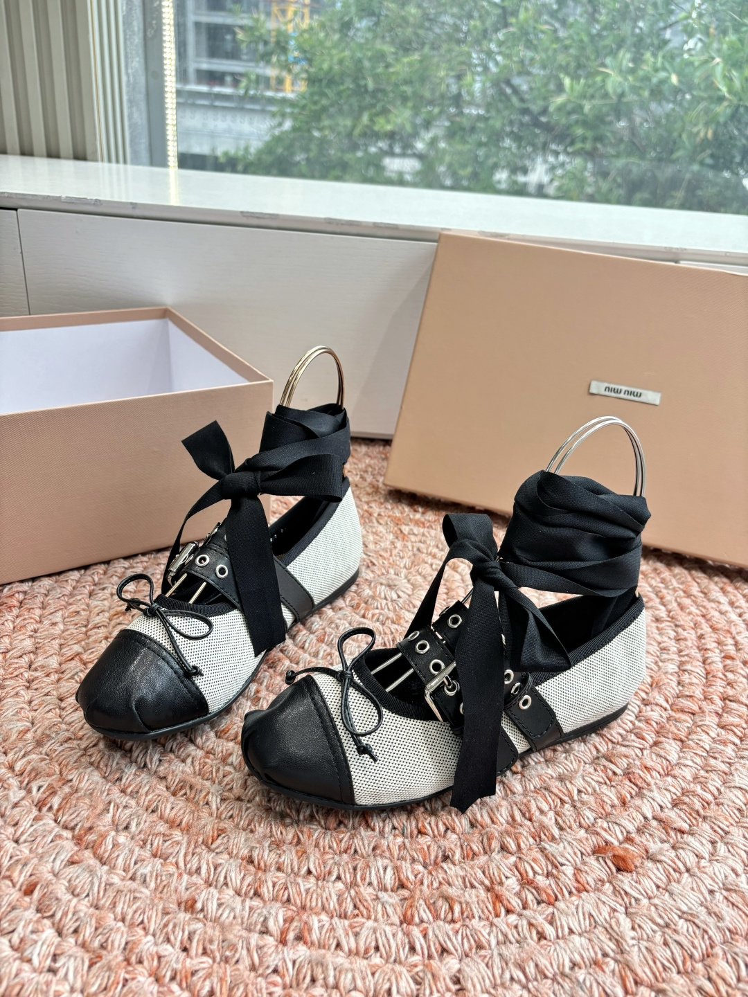 🌾G027代购级Miu Miu 缪缪玛丽珍单鞋女士蝴蝶结装饰缎面芭蕾舞独家高版 Miu Miu新款平底芭