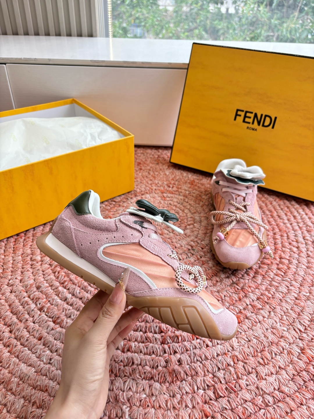 🌾G029顶级品质𝐅𝐄𝐍𝐃𝐈｜26春夏新款Wave Pulsea魔术贴德训阿甘鞋把春天穿在脚上立体花朵装