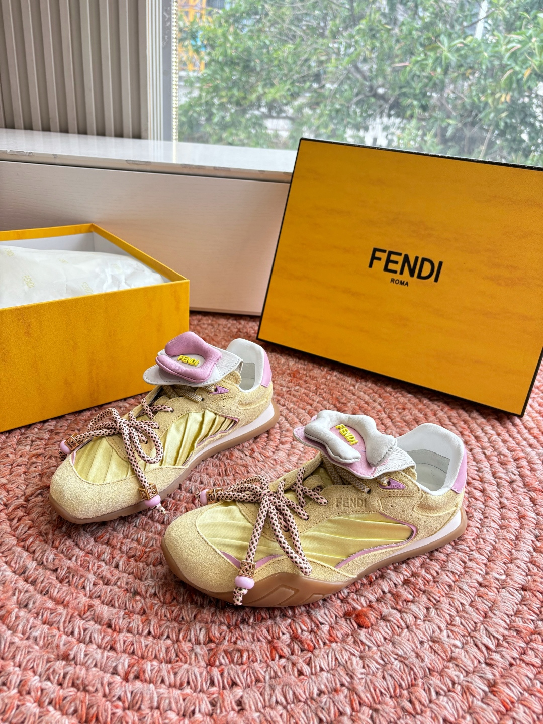 🌾G029顶级品质𝐅𝐄𝐍𝐃𝐈｜26春夏新款Wave Pulsea魔术贴德训阿甘鞋把春天穿在脚上立体花朵装